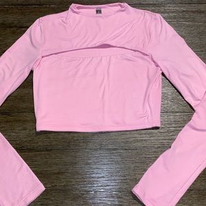 Woman’s neckline cut out long sleeve